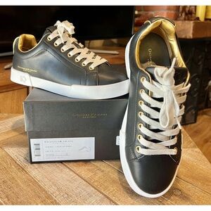 Donna Karan Women's Leather Black Sneakers, size 7.5